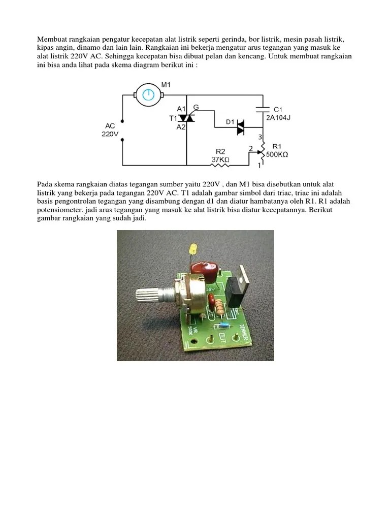 Membuat Rangkaian Pengatur Kecepatan Alat Listrik Seperti Gerinda | PDF