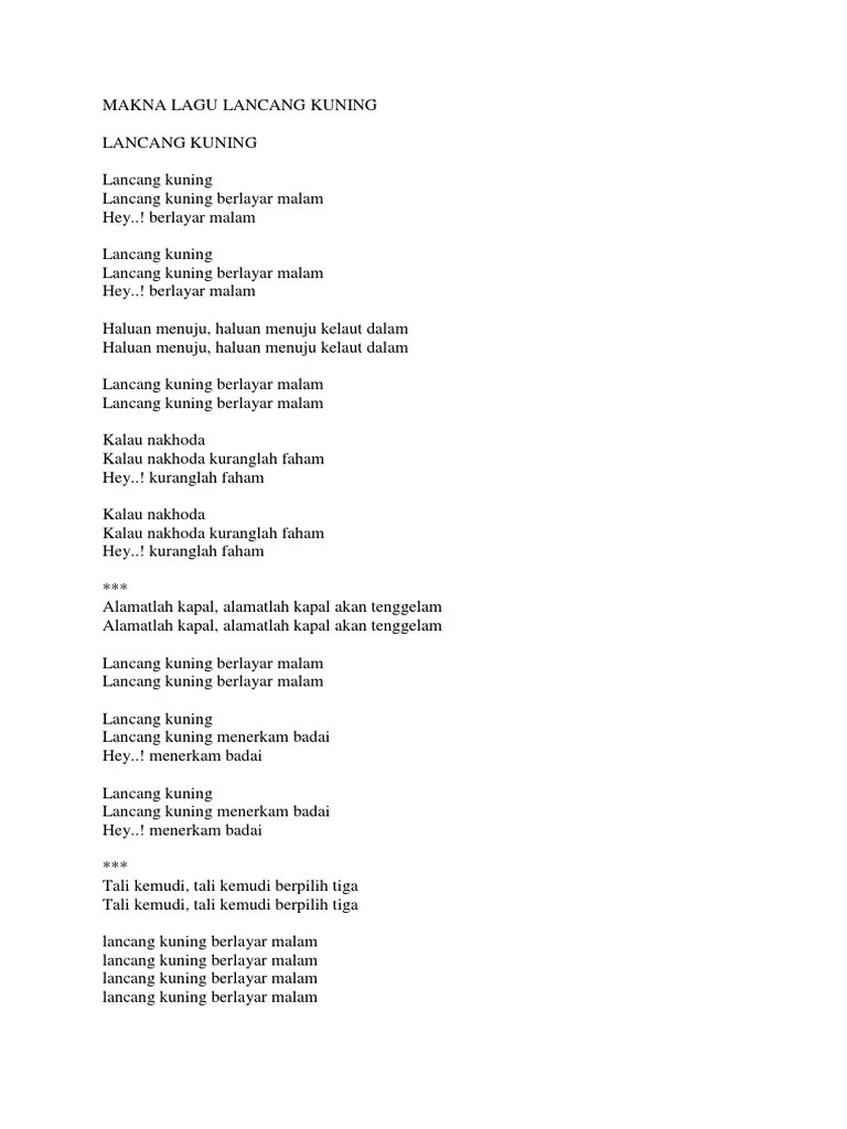 Makna Lagu Lancang Kuning | PDF