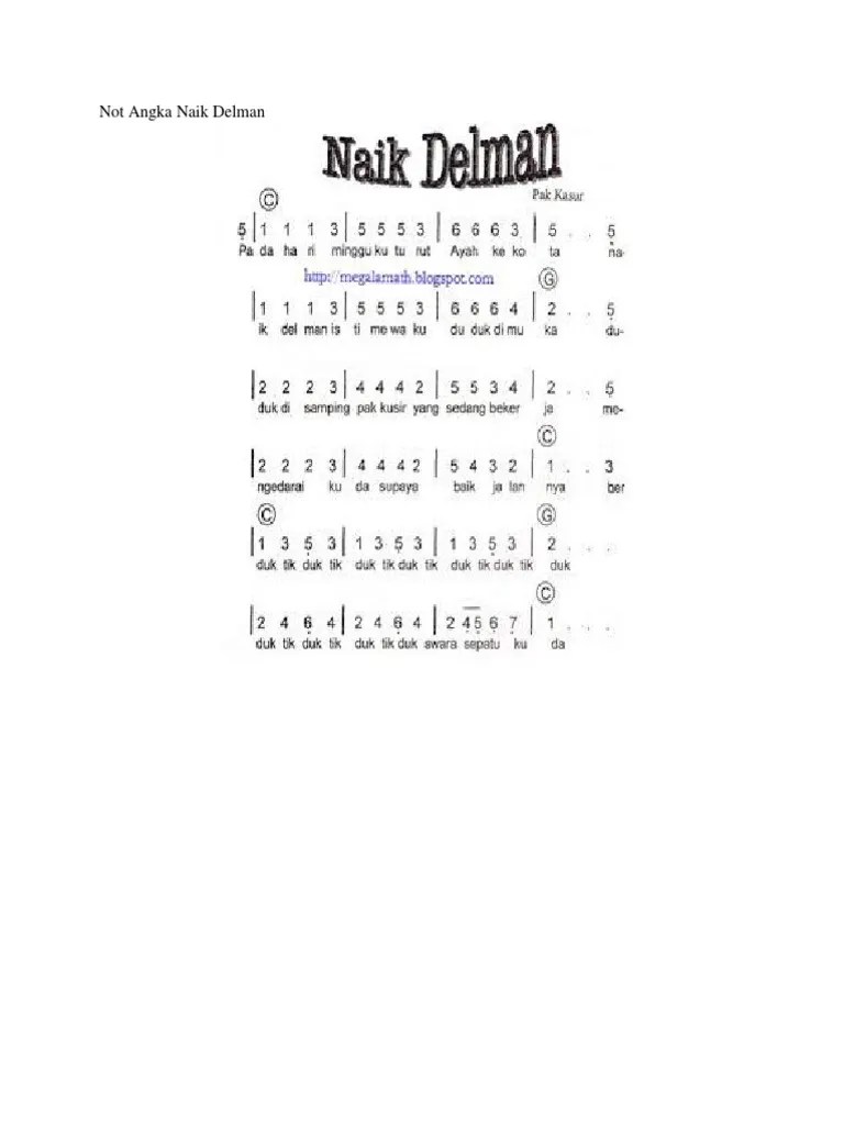 Not Angka Naik Delman | PDF