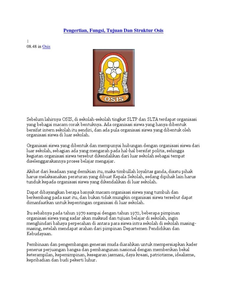 Pengertian Osis | PDF