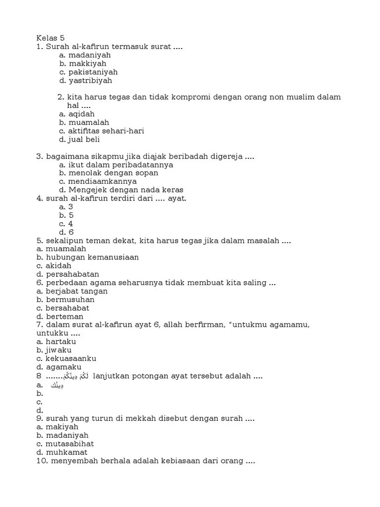 Jelaskan Sebab Turunnya Surat Al Kafirun – Beinyu.com