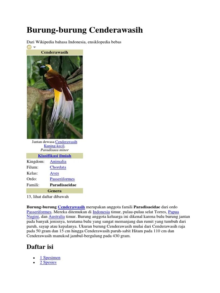 Burung Cendrawasih | PDF