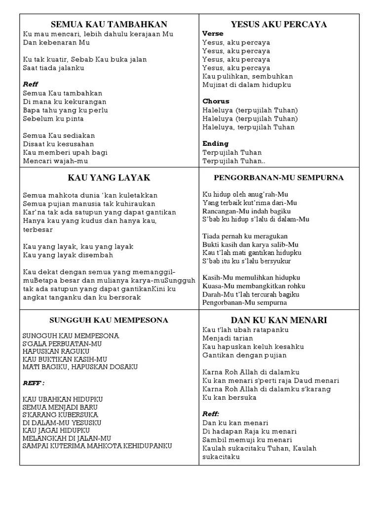 Semua Kau Tambahkan | PDF