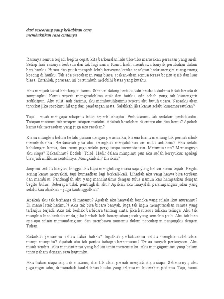 Dari Seseorang Yang Kehabisan Cara | PDF