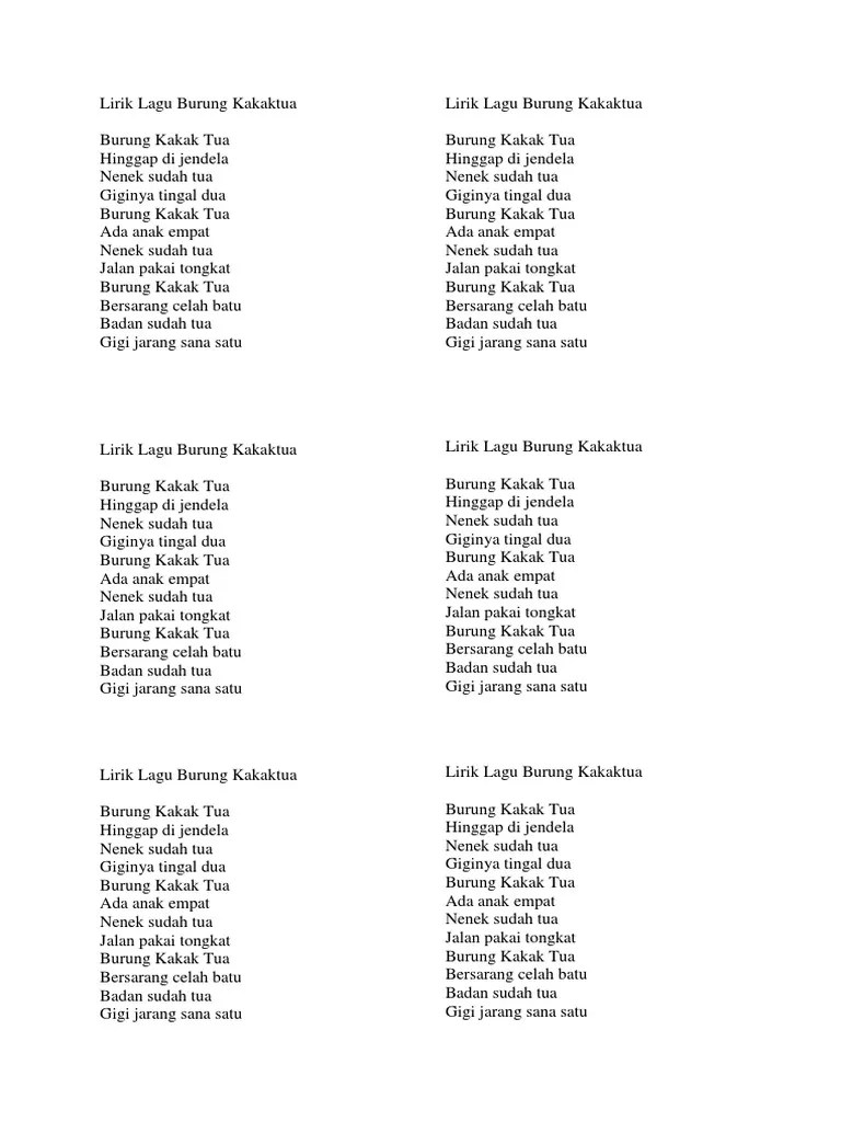 Not Pianika Lagu Burung Kutilang – Nasi