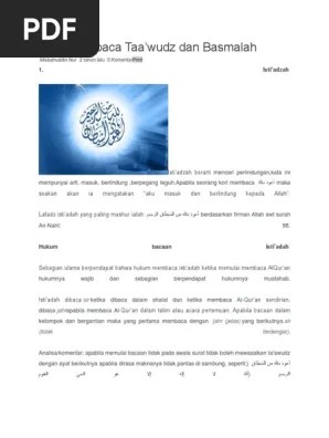 Cara Membaca Ta&rsquo;Awwudz, Basmalah, Surat | PDF