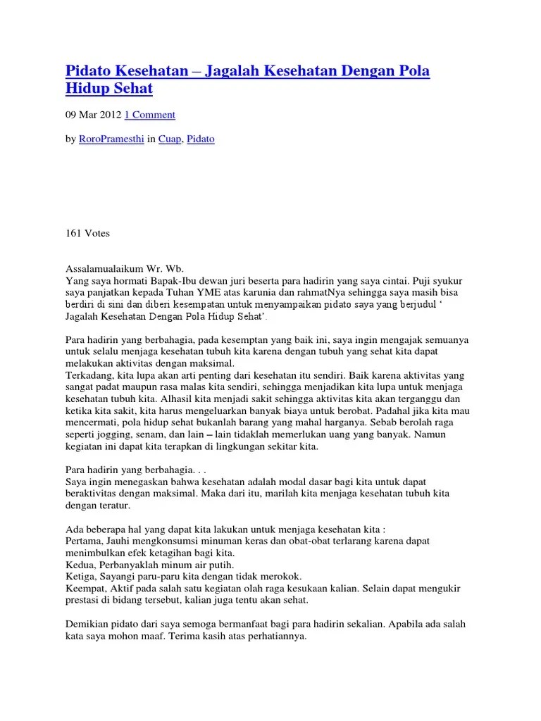 Pidato Kesehatan | PDF