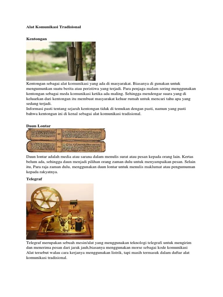Alat Komunikasi Tradisional | PDF