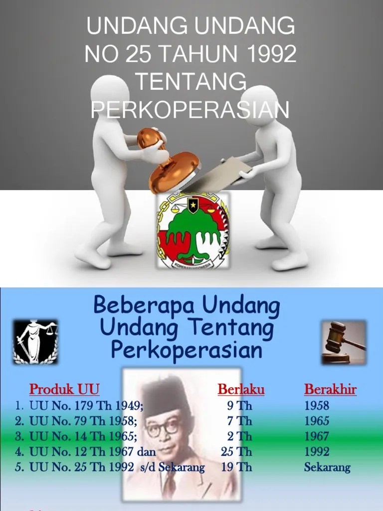 UU No 25 Tahun 1992 Tentang Perkoperasian (KPRI ADIL) | PDF