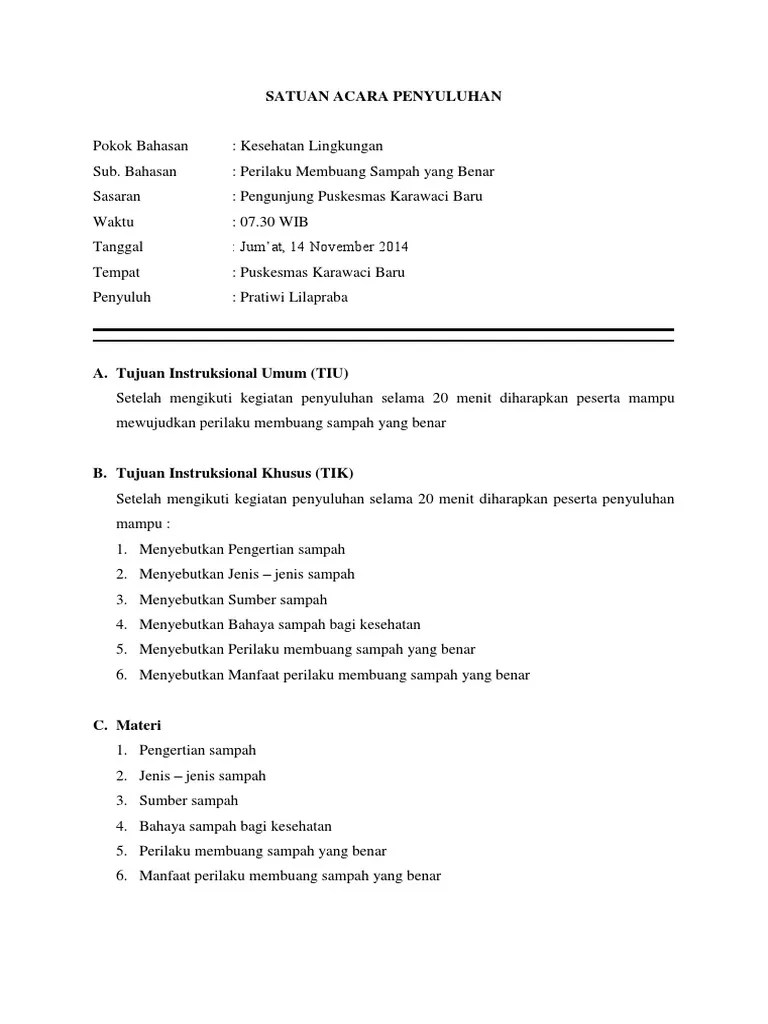 Sap Membuang Sampah Pada Tempatnya | PDF