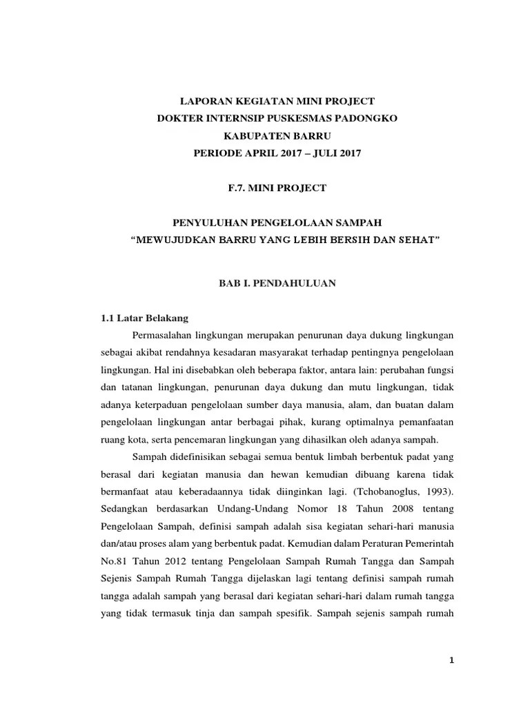 F7 MINI PROJECT (Pengelolaan Sampah) | PDF