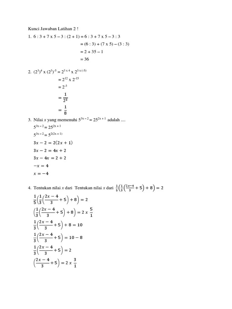 Kunci Jawaban Latihan | PDF