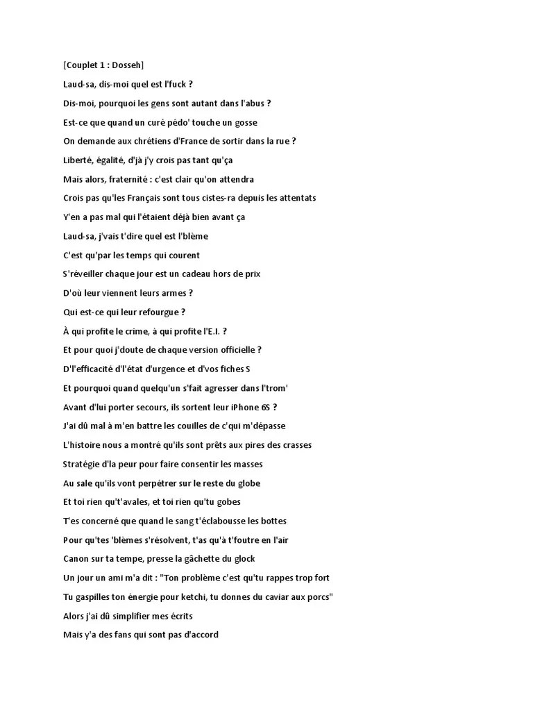 Dosseh - Lyrics | PDF | La nature