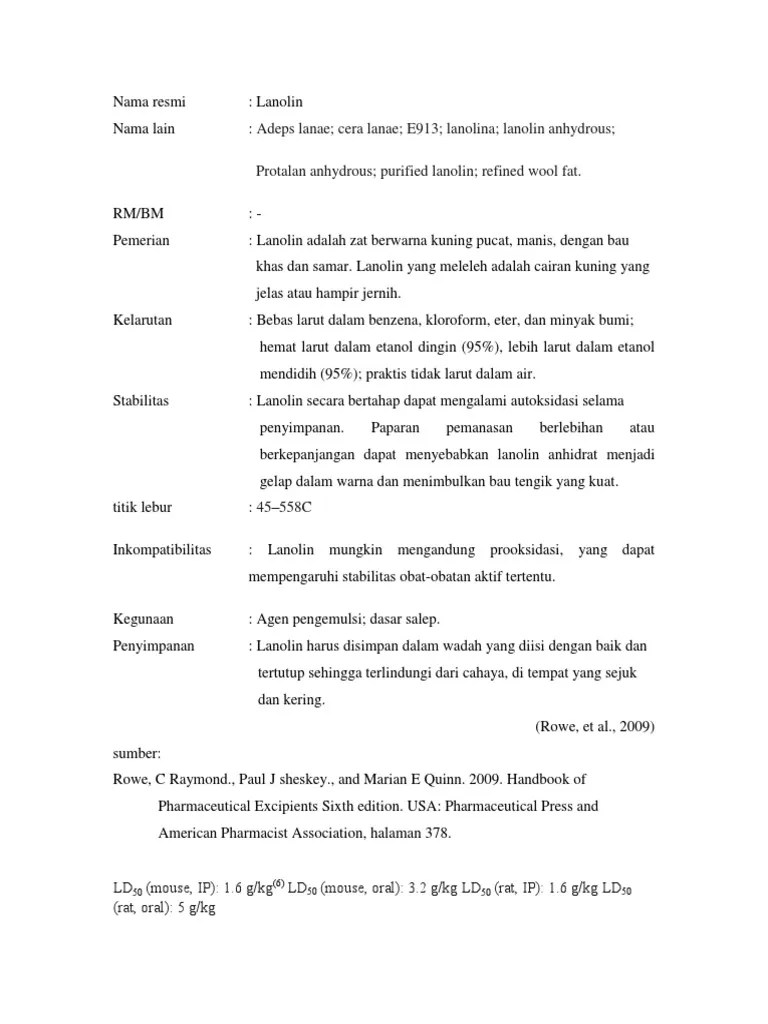 Monografi Lanolin | PDF