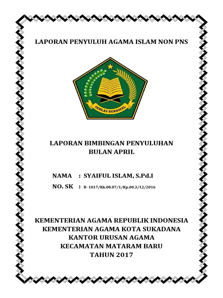 Laporan Bulanan Contoh Laporan Penyuluh Agama Kristen Non Pns 2020 -  Nusagates