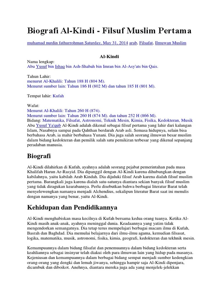Biografi Al Kindi | PDF