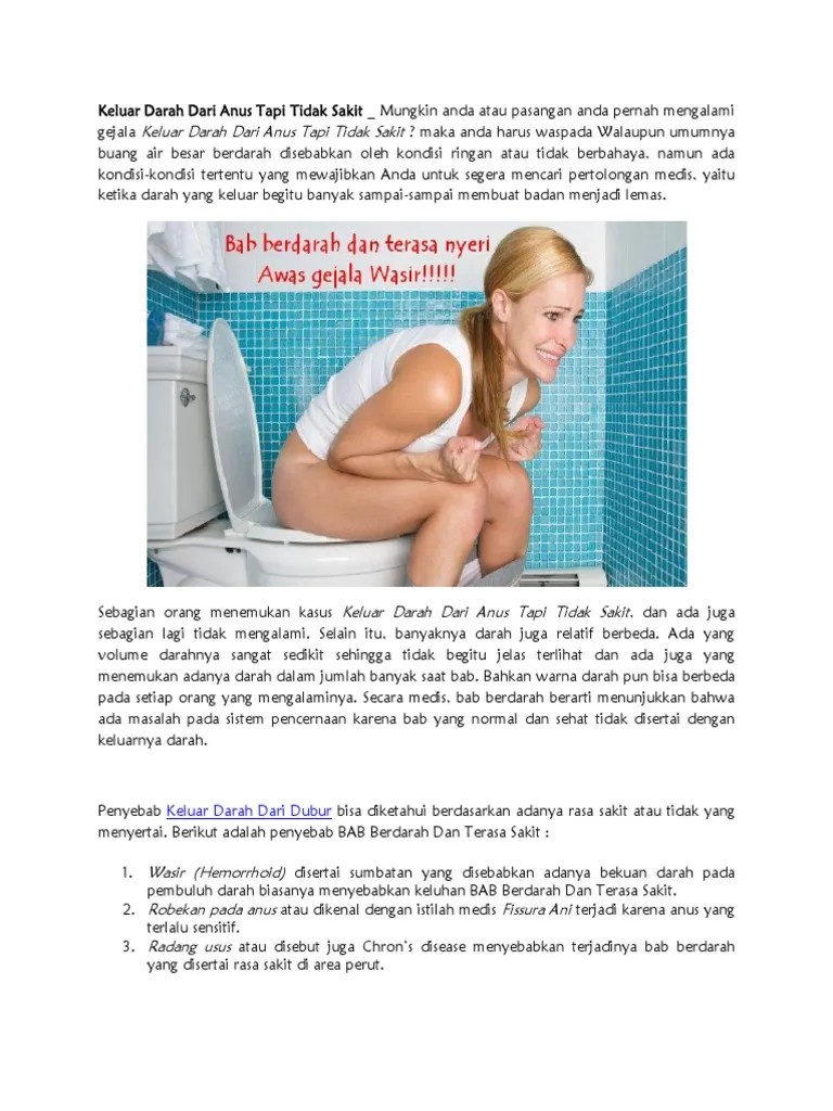 Keluar Darah Dari Anus Tapi Tidak Sakit | PDF