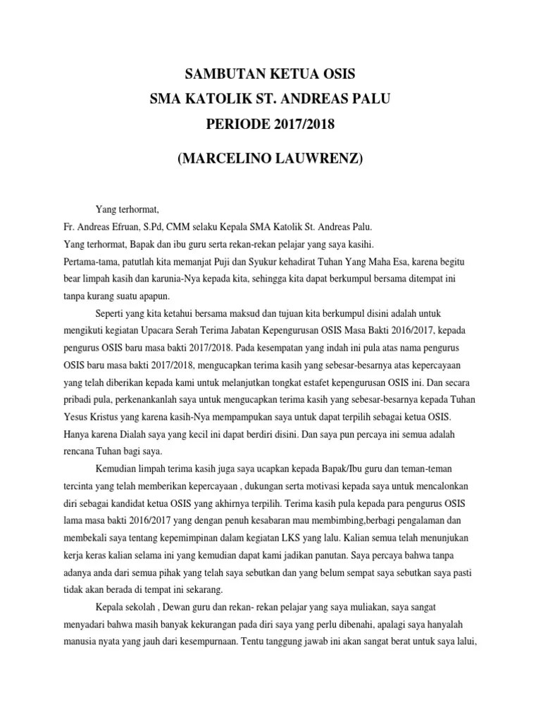 Sambutan Ketua Osis | PDF