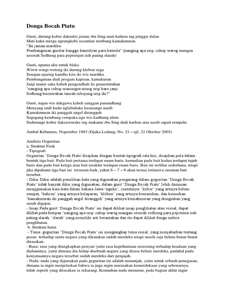 Geguritan Bahasa Jawa Tentang Kemerdekaan – Nasi