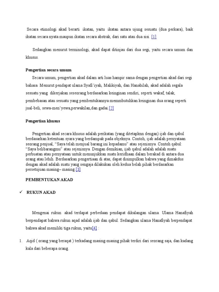 Secara Etimologi Akad Berarti | PDF