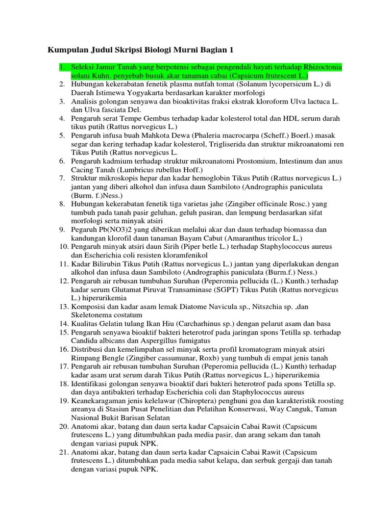 Skripsi Biologi Murni