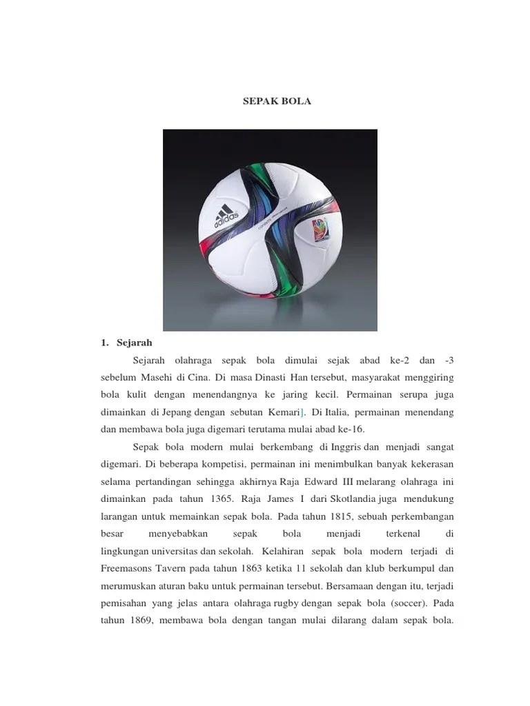 Kliping Sejarah Sepak Bola – Tulisan