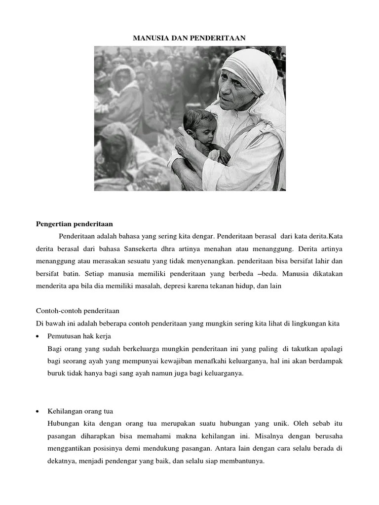 Manusia Dan Penderitaan | PDF