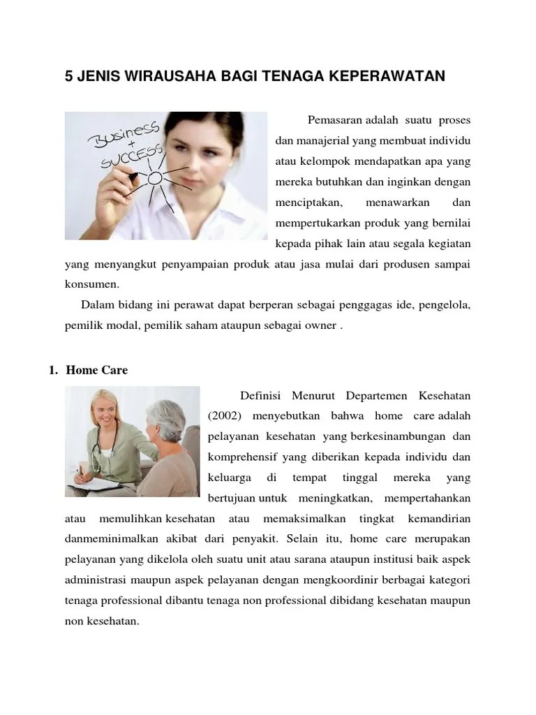 Jenis Kewirausahaan Yang Bisa Dikembangkan Oleh Profesi Perawat - Berbagai  Jenis Itu