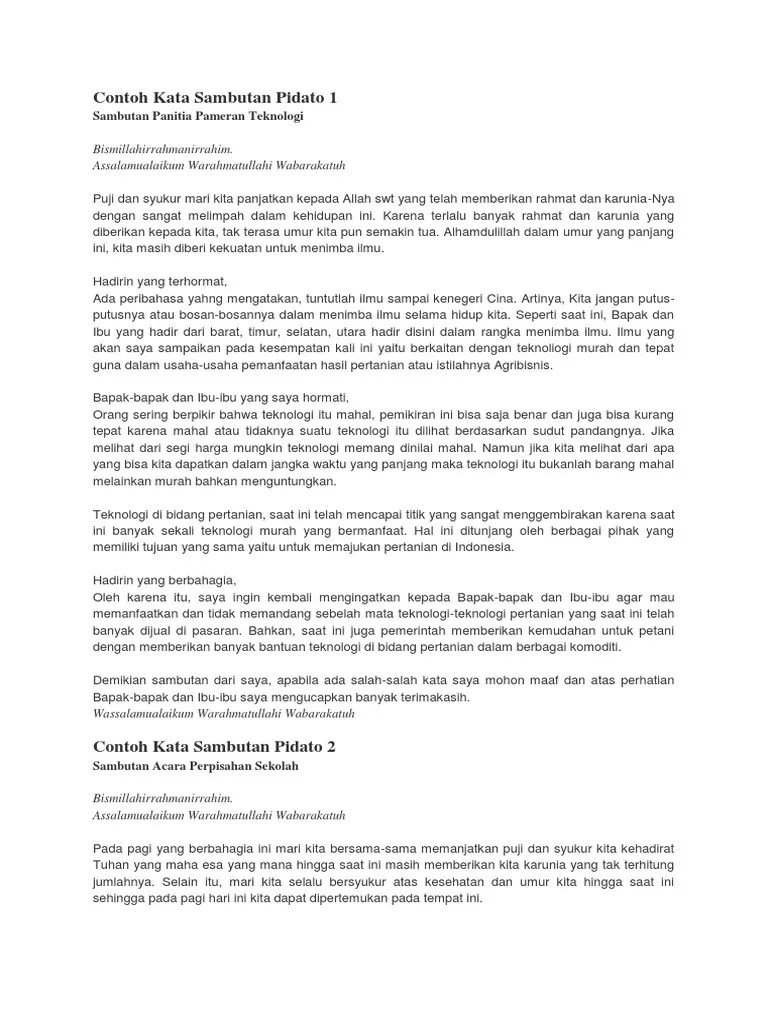 Contoh Kata Sambutan Pidato 1 | PDF