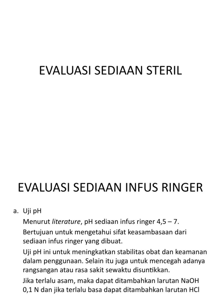 Evaluasi Sediaan Steril | PDF