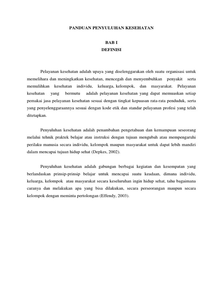 Panduan Penyuluhan Kesehatan | PDF