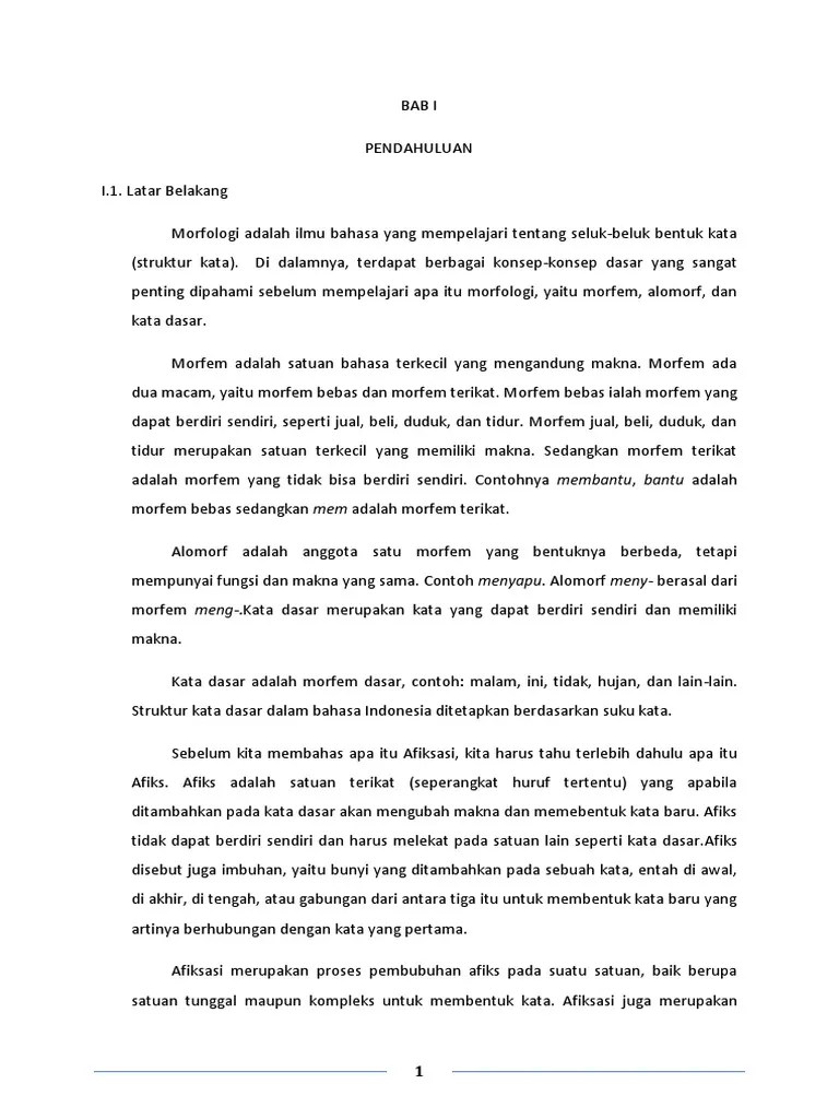 Makalah Morfologi Afiks | PDF