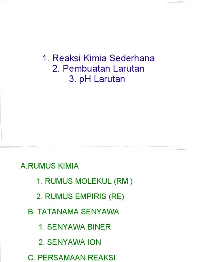 Reaksi Kimia Sederhana | PDF