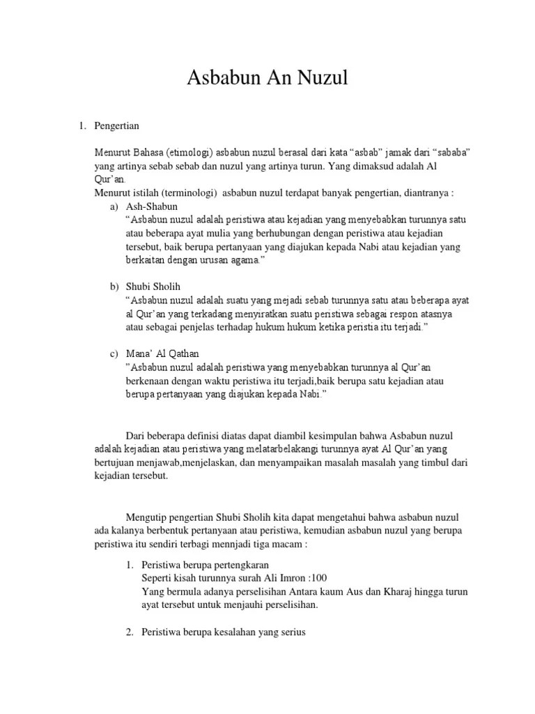 Asbabun An Nuzul | PDF
