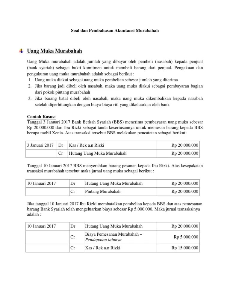 Soal Akuntansi Murabahah (Rizki Silva) | PDF