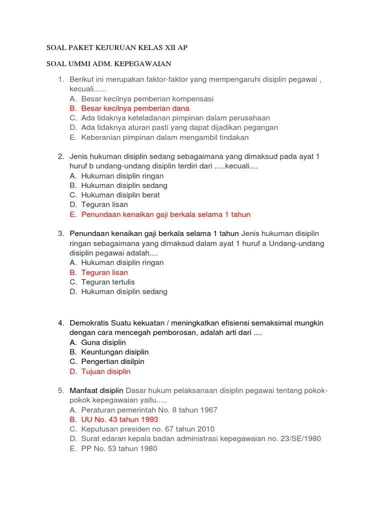 Contoh Soal Uts Administrasi Umum Kelas 10