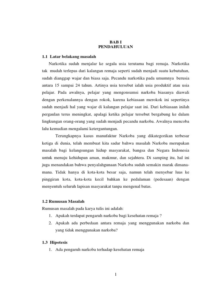 Makalah Ilmiah Penyalah Gunaan Narkoba | PDF