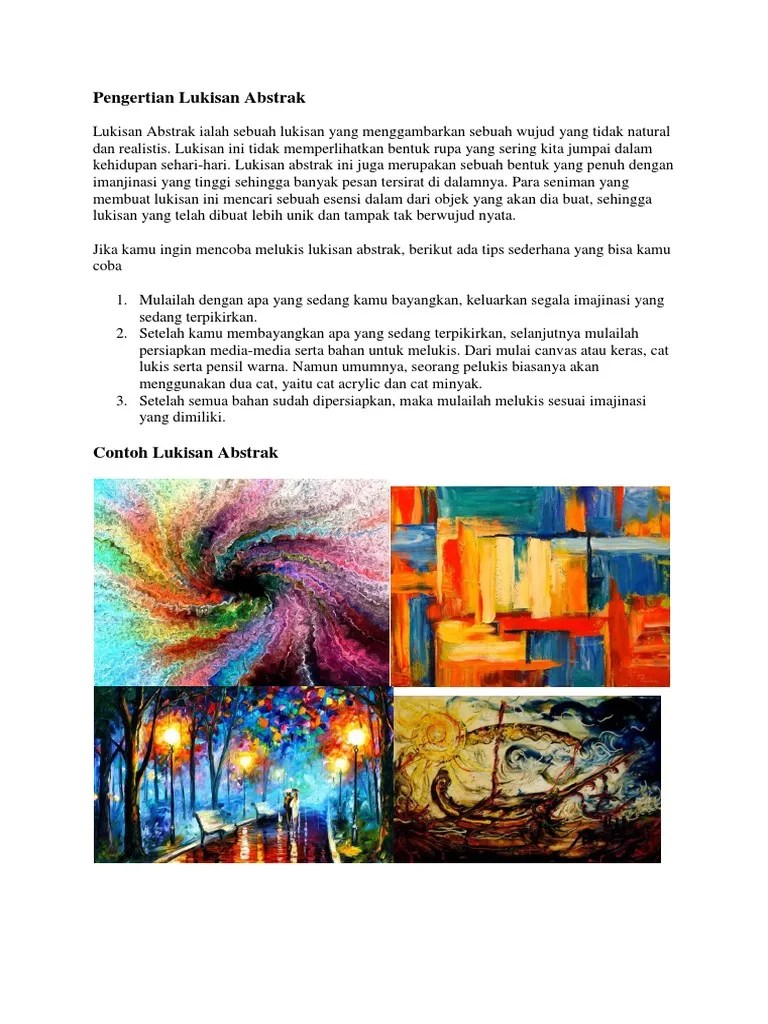 Pengertian Lukisan Abstrak | PDF