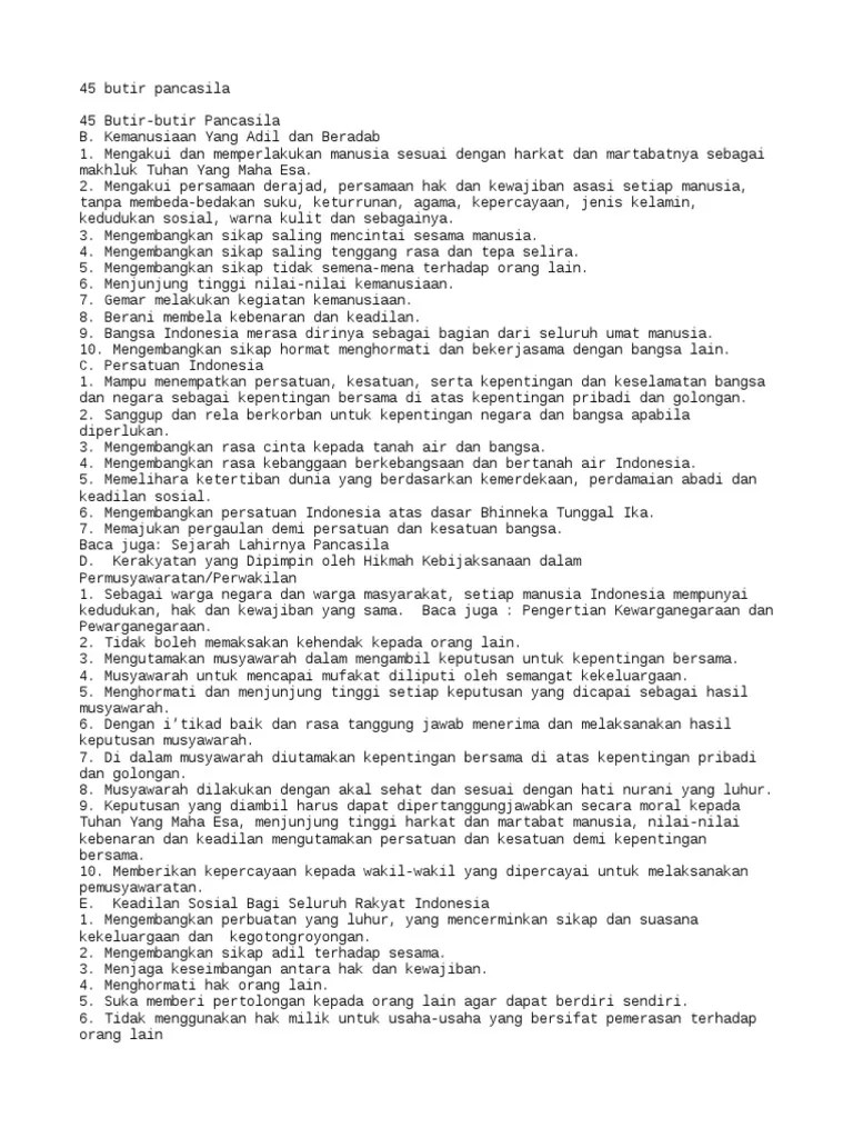 45 Butir Pancas | PDF