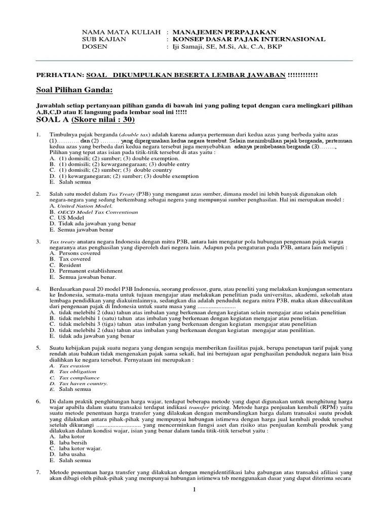 Email-TUGAS KELIMA-Lat Soal Tax Int&rsquo;l | PDF