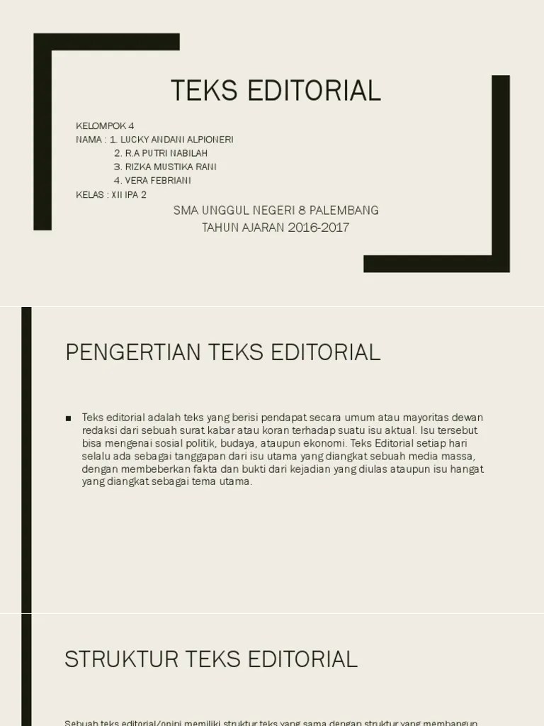 Struktur Teks Editorial