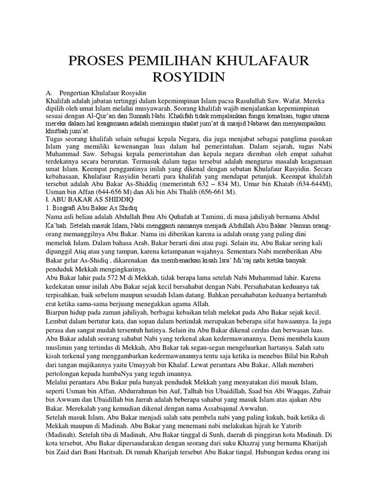 Proses Pemilihan Khulafaur Rosyidin | PDF
