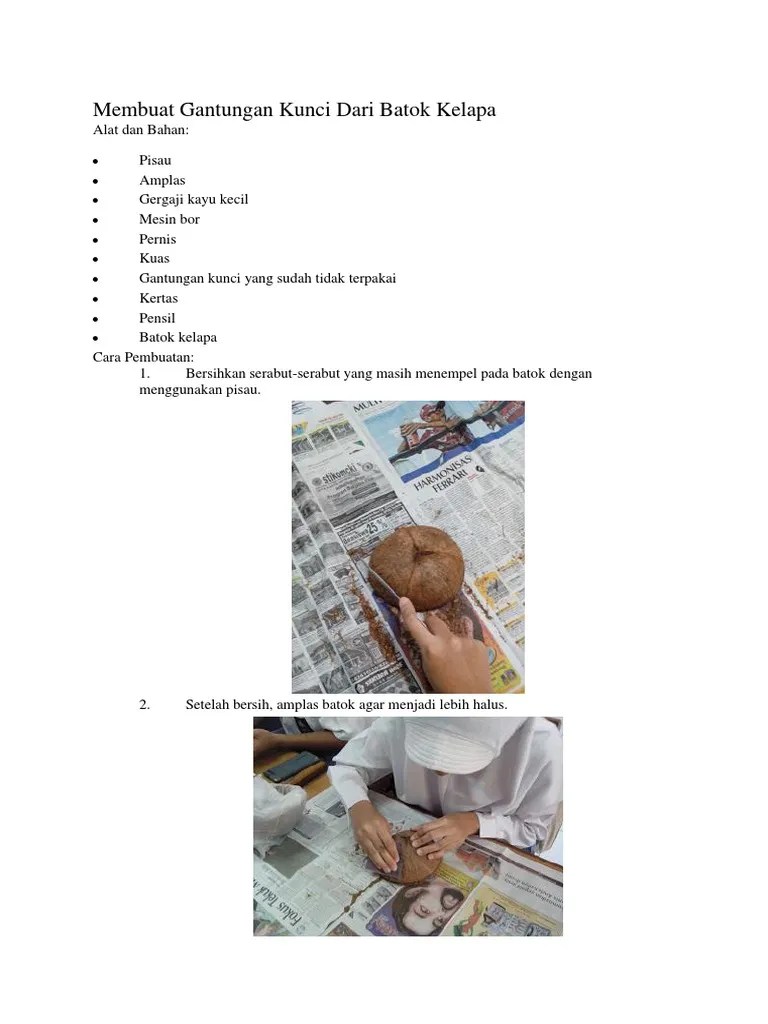 Membuat Gantungan Kunci Dari Batok Kelapa | PDF