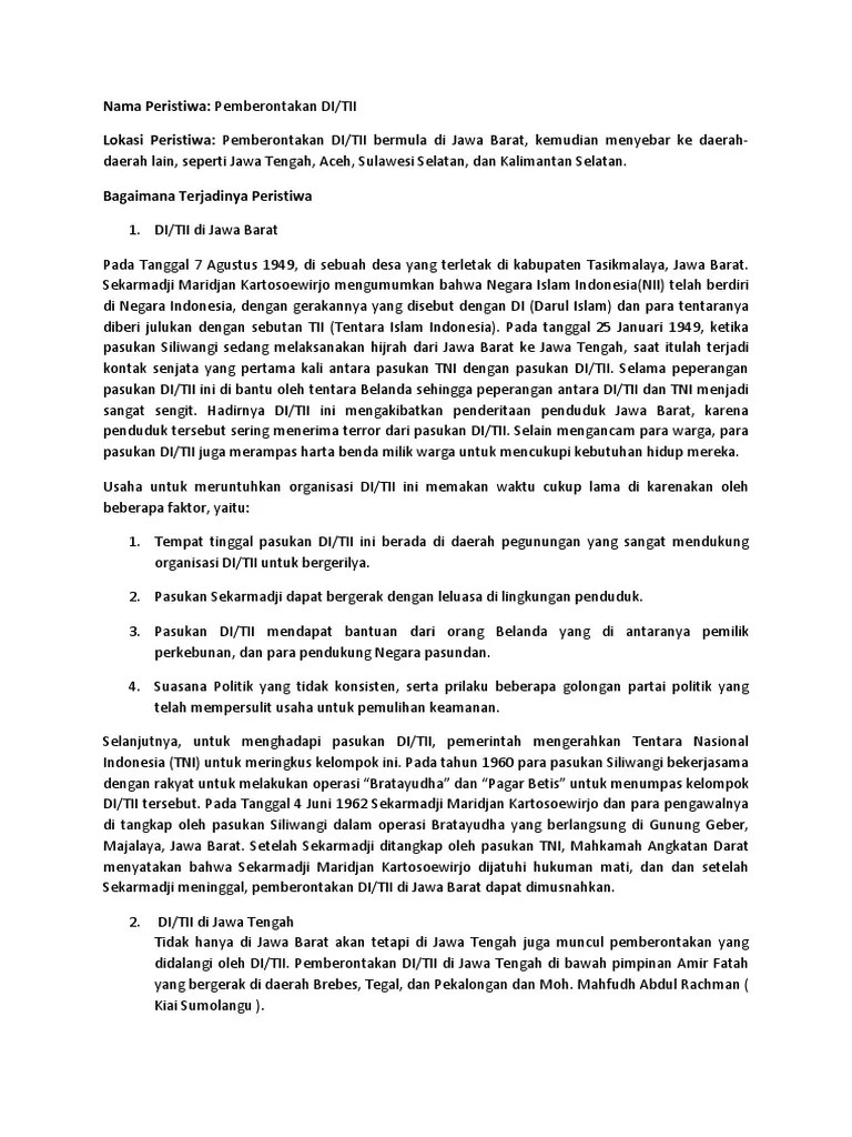 Pemberontakan DI/TII | PDF