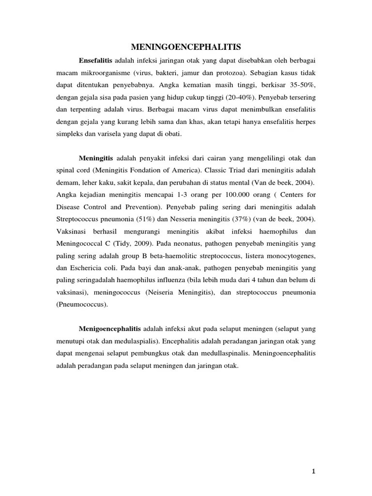Referat Meningoencephalitis | PDF
