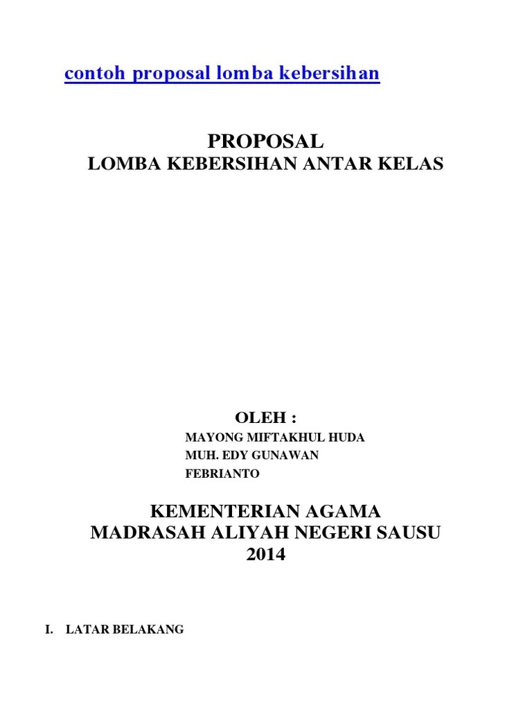 Contoh Proposal Lomba Kebersihan | PDF