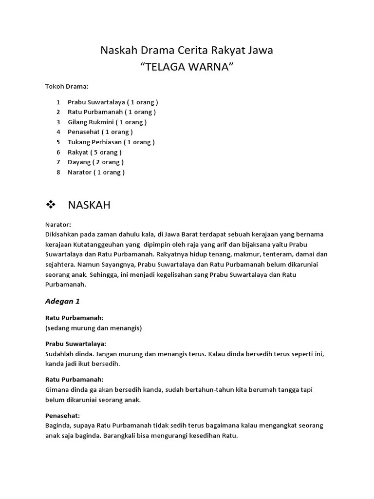 Naskah Drama Cerita Rakyat Jawa | PDF