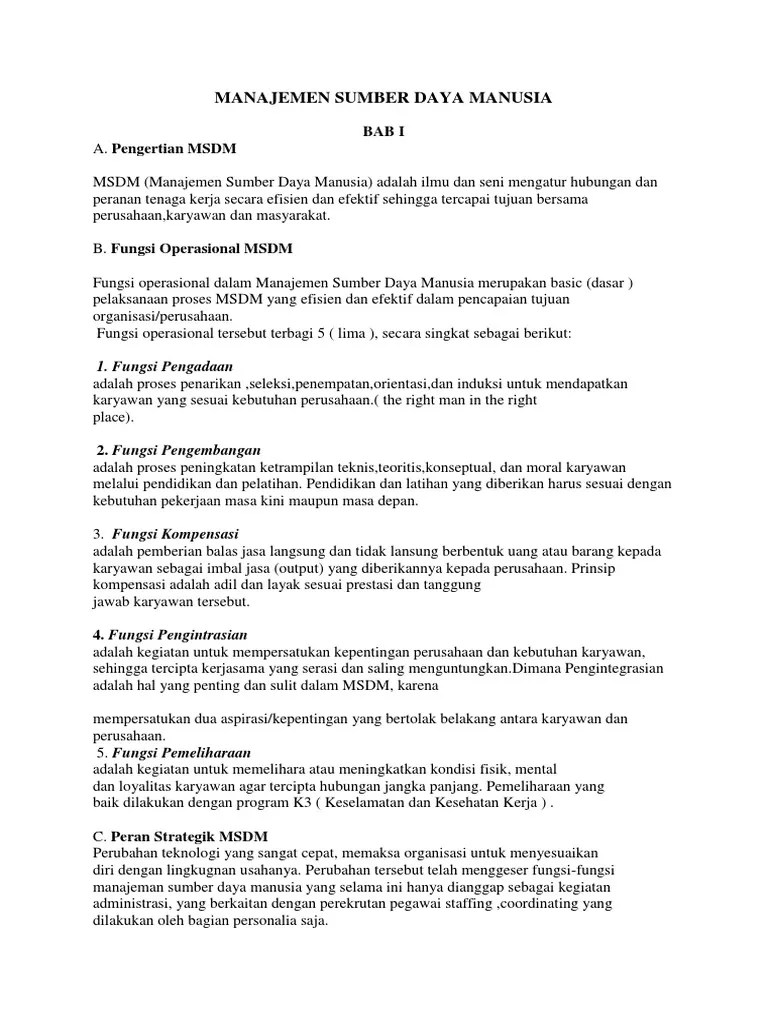 Makalah Manajemen Sumber Daya Manusia | PDF