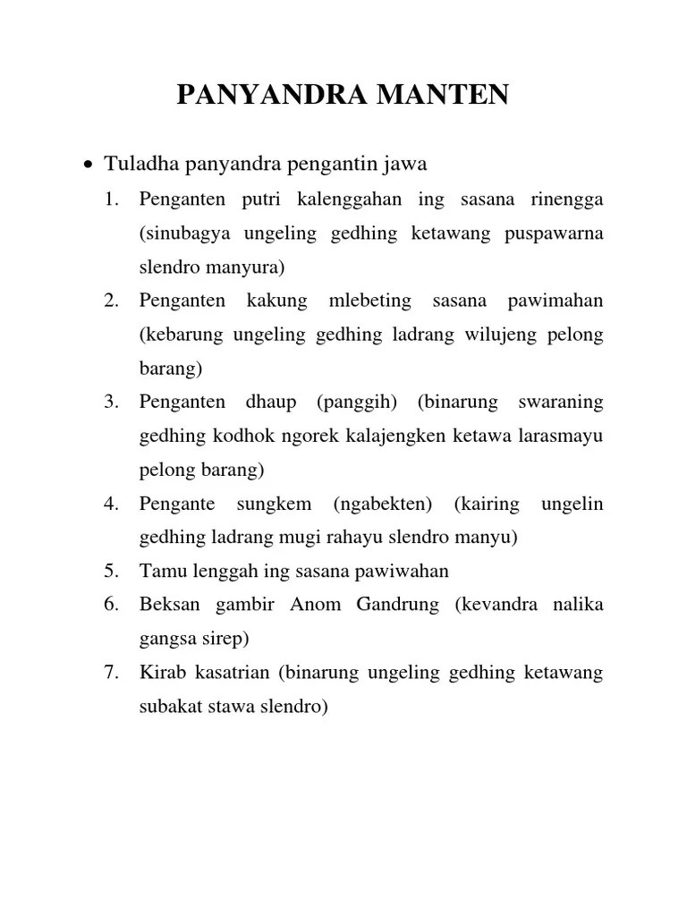 Panyandra Manten | PDF