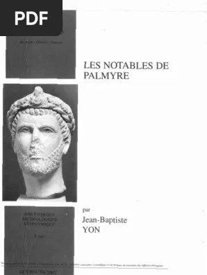 Jean-Baptiste YON - Les Notables de Palmyre | PDF | Rome antique | Empire  romain